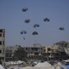 Humanitarian aid is airdropped to Palestinians over northern Gaza Strip, Sunday, July 27, 2025.