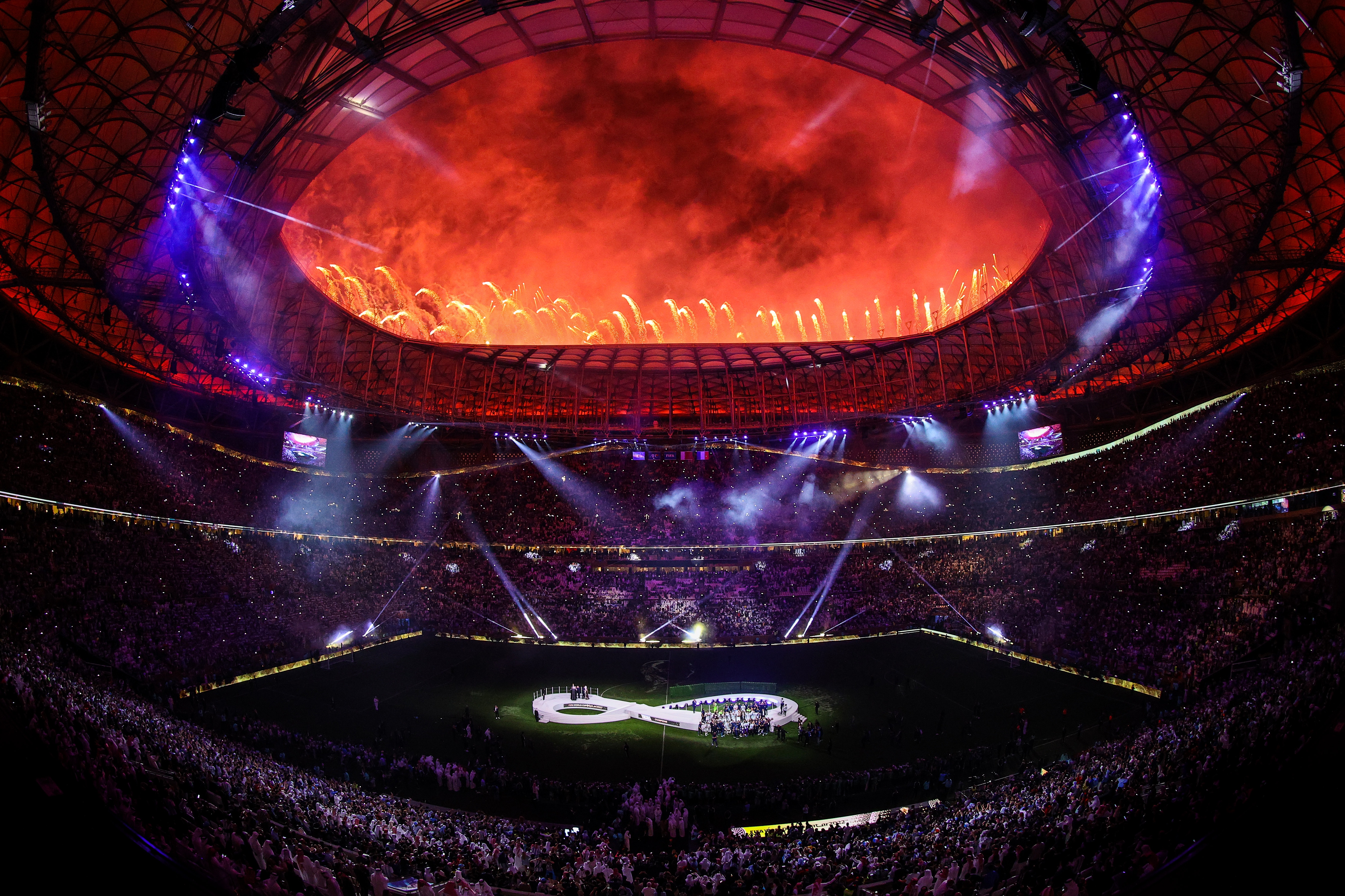 Fireworks go off after Argentina