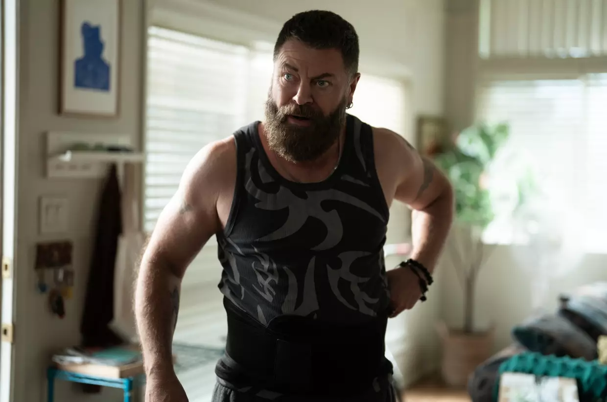 Nick Offerman plays Jinx, a former professional wrestler in <em>Margo's Got Money Troubles.</em>