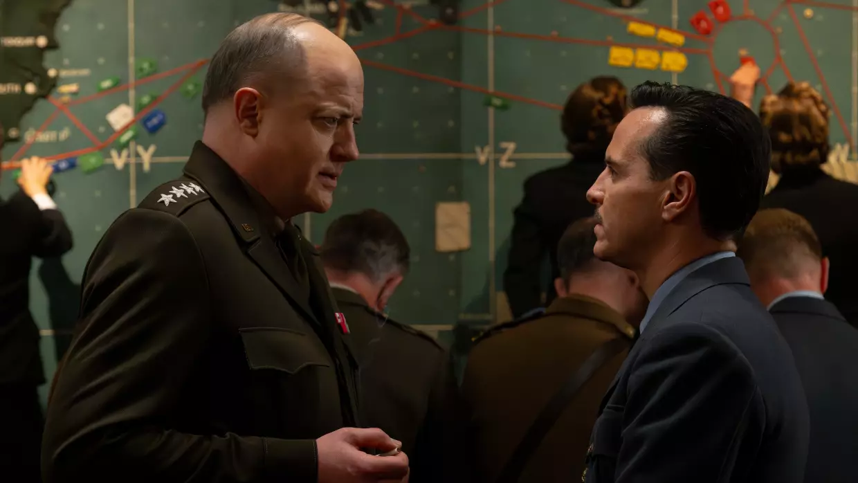 Brendan Fraser plays Gen. Dwight D. Eisenhower and Andrew Scott plays meteorologist James Stagg in the new film <em>Pressure</em>, about the tense lead-up to the D-Day invasion during World War II.