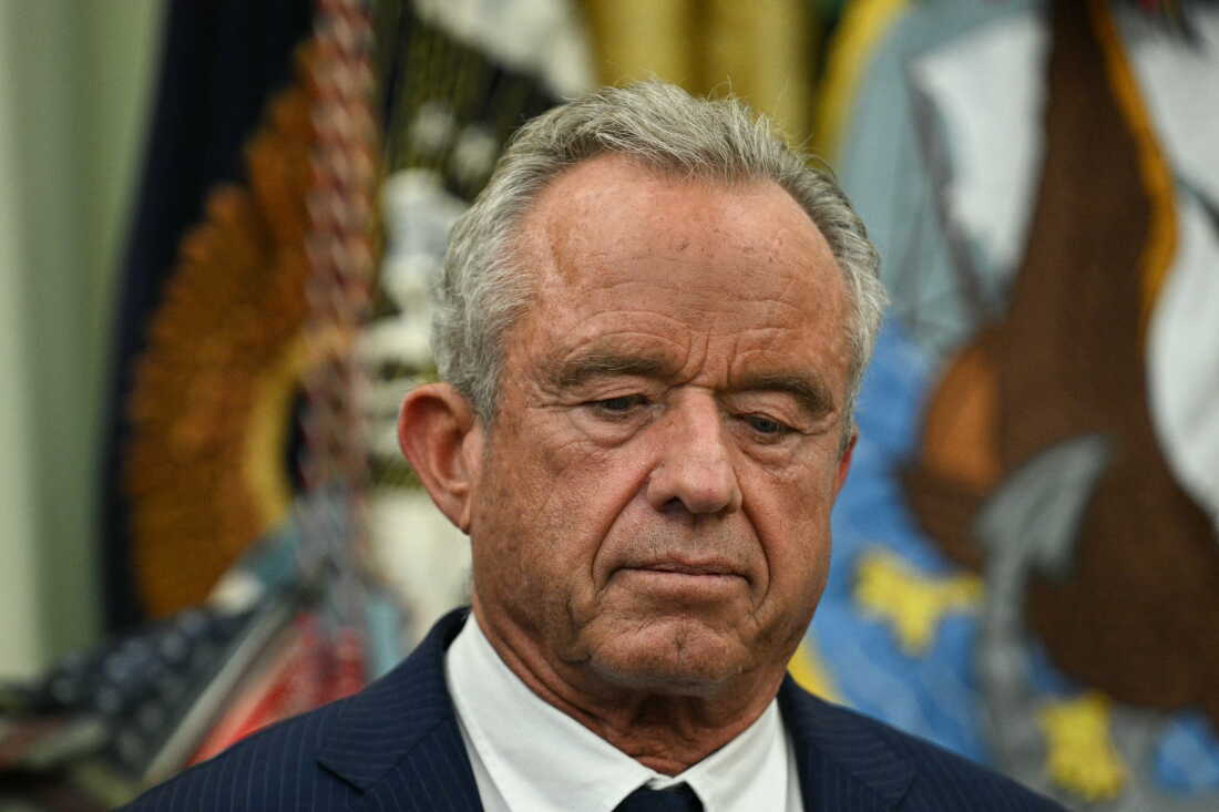 Health and Human Services Secretary Robert F. Kennedy Jr. listens as President Trump speaks in the Oval Office about an administration healthcare last Friday.