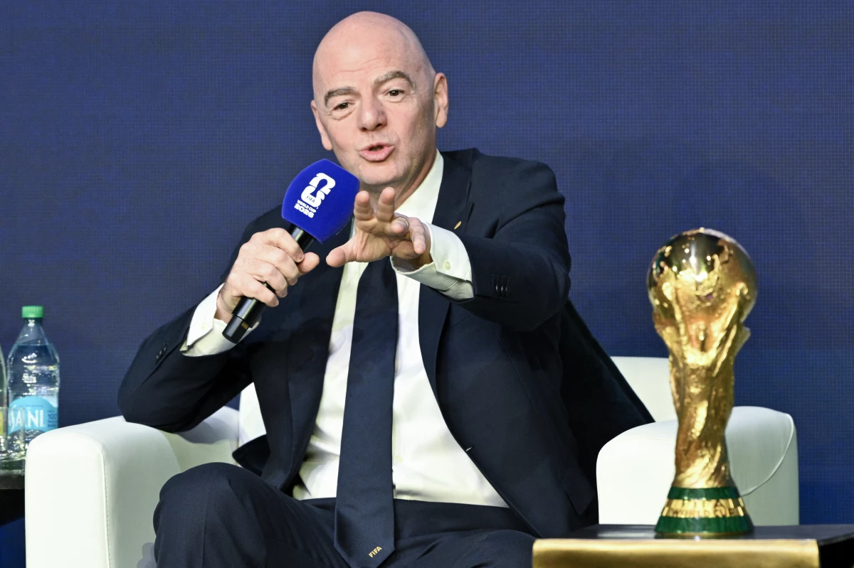 FIFA President Gianni Infantino speaks during the FIFA World Cup 2026 official match schedule announcement in Washington, D.C., on Dec. 6, 2025.