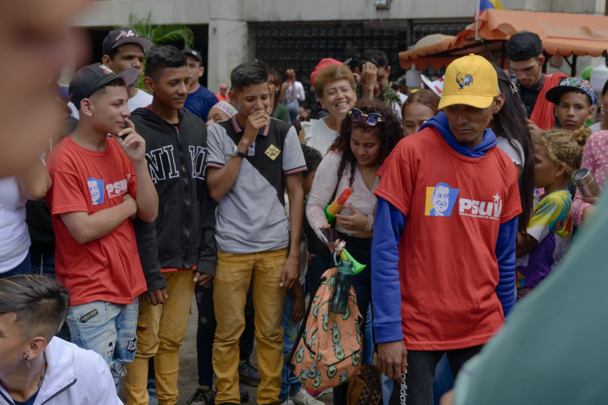Crowds cram the streets for President Nicolás Maduro's closing campaign event in Caracas on Thursday.