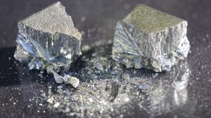 Refined tellurium is displayed at the Rio Tinto Kennecott refinery, May 11, 2022, in Magna, Utah.