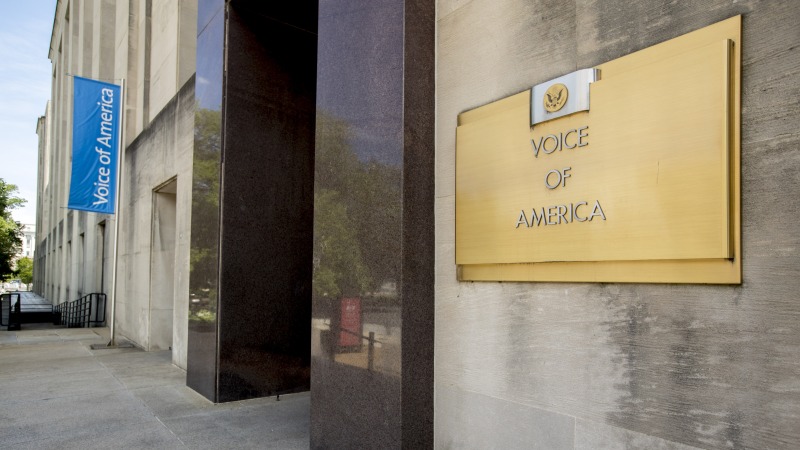 The Voice of America building in Washington, D.C., is seen on June 15, 2020.
