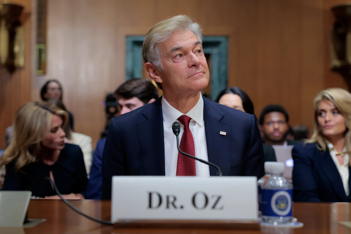 Dr. Mehmet Oz at his confirmation hearing with the Senate Finance Committee on March 14. The committee voted to advance his nomination on Tuesday.