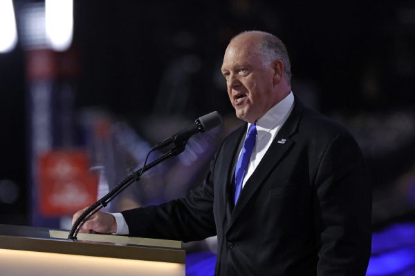 Former Acting Director of Immigration and Customs Enforcement Thomas Homan speaks during the 2024 Republican National Convention in Milwaukee on July 17.