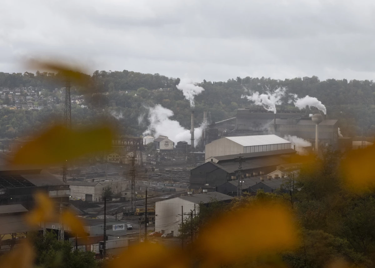 U.S. Steel Edgar Thomson Works is seen in Braddock, Pa., on Oct. 16, 2024.