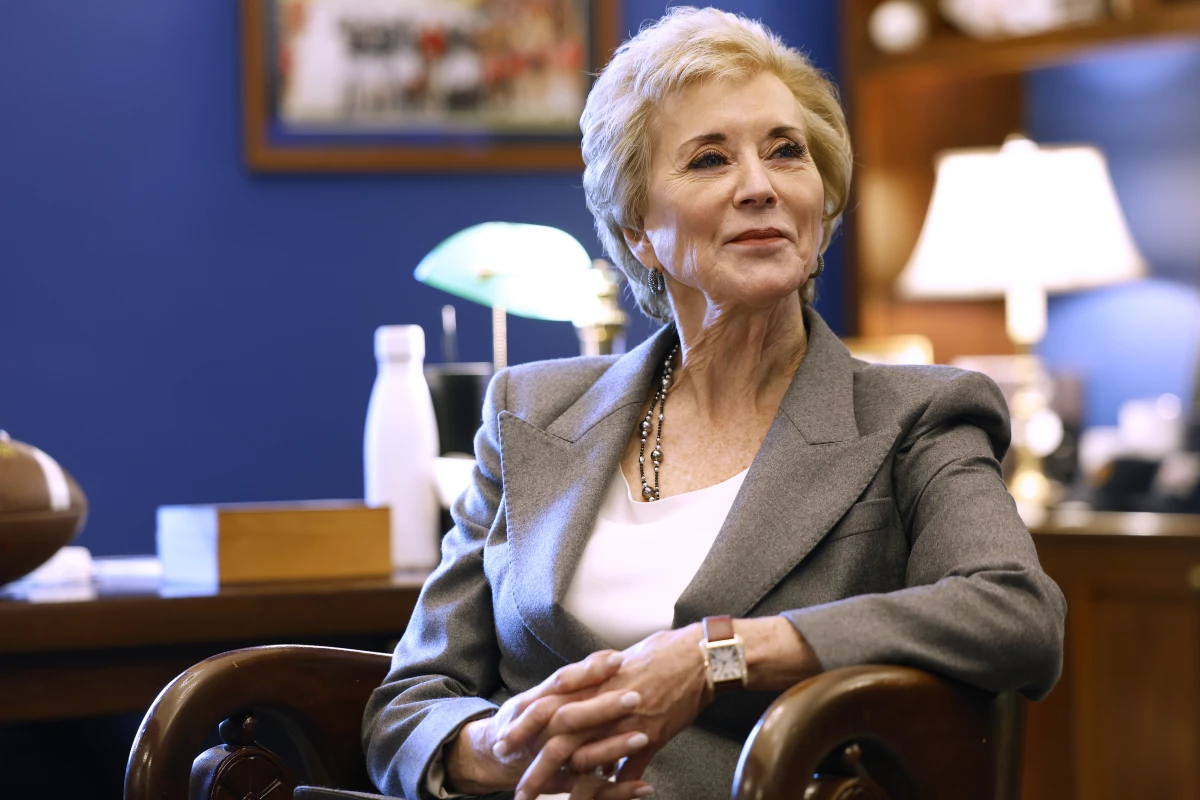 Donald Trump's nominee to lead the U.S. Education Department, Linda McMahon, seen here in December, has come out in support of school choice and 'parental rights in education,' and in opposition to 'political indoctrination in classrooms.'