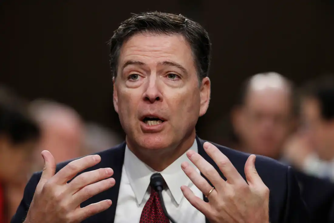 Former FBI Director James Comey speaks during a Senate Intelligence Committee hearing on Capitol Hill, Thursday, June 8, 2017, in Washington.