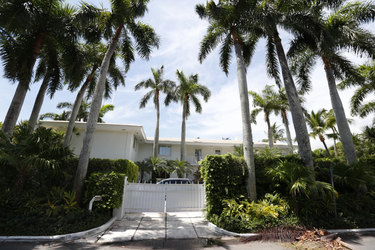 The waterfront mansion of Jeffrey Epstein in Palm Beach, Fla., is seen in July 2019. The house was demolished two years later.
