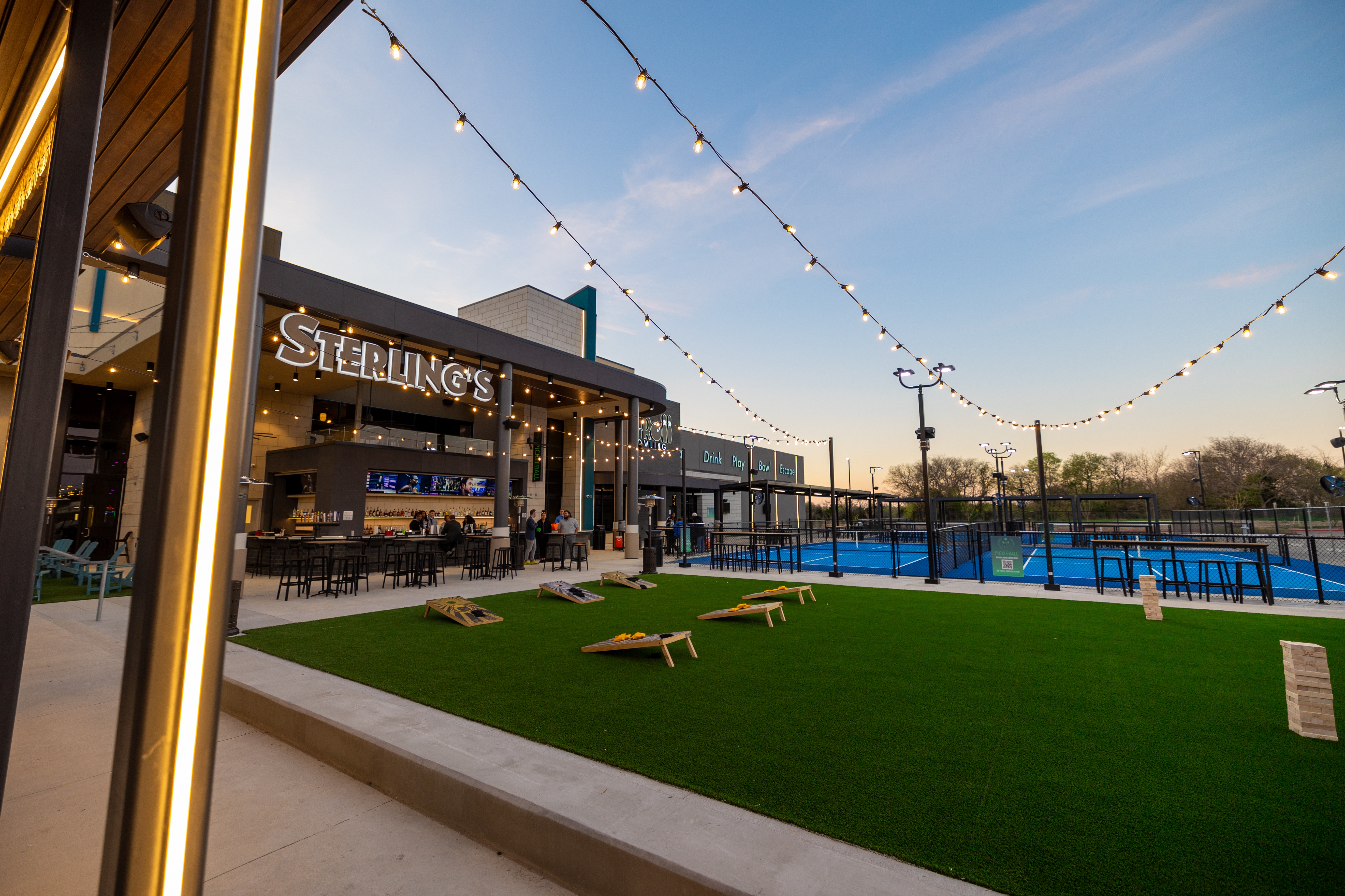 The B&B Theatre in Red Oak, Texas features cornhole, pickleball, bocce and more.