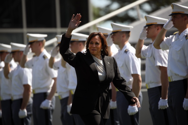 Vice President Harris arrives at West Point's graduation ceremony on May 27, 2023. She was the first woman to give a commencement address in the military academy's 221-year history.