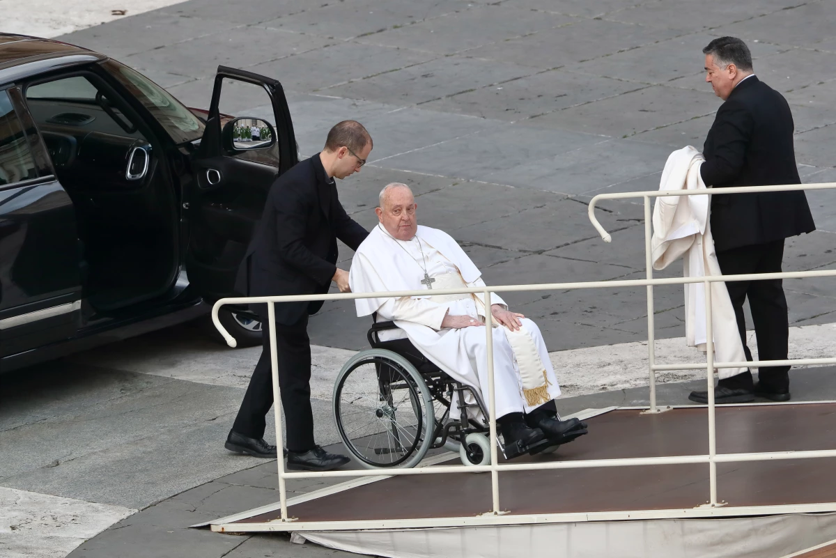 Pope Francis arrives for the Holy Mass in Saint Peter's Square in Vatican City on Feb. 9.