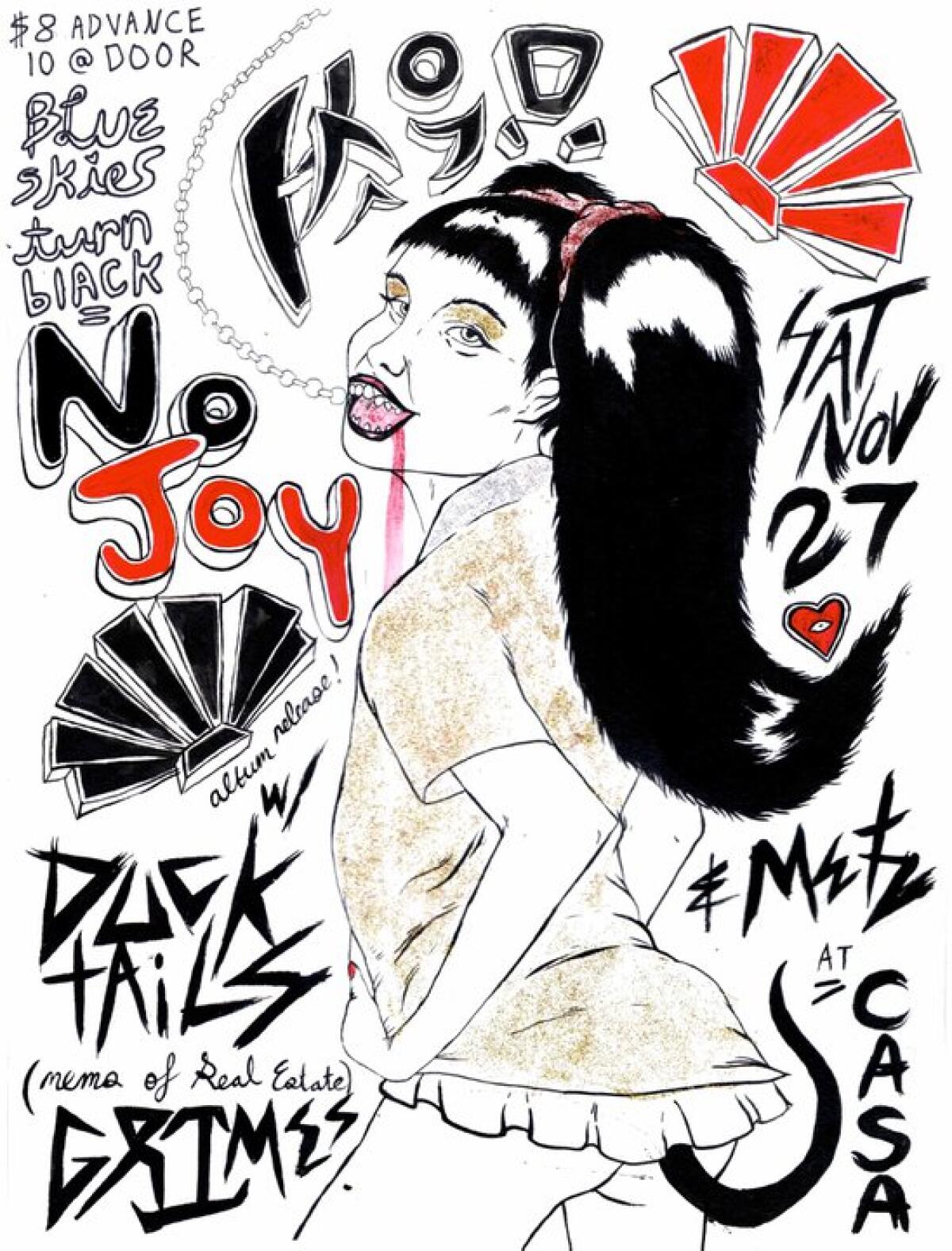 The flyer for No Joy's 2010 album release party at Montreal's Casa del Popolo.