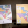 U.S. congressional district maps are displayed as the Senate Special Committee on Congressional Redistricting meets at the Texas State Capitol on Aug. 6, in Austin, Texas. Republicans are hoping the newly redrawn maps will boost their chances of keeping control of Congress in next year’s midterm elections.