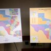 U.S. congressional district maps are displayed as the Senate Special Committee on Congressional Redistricting meets at the Texas State Capitol on Aug. 6, in Austin, Texas. Republicans are hoping the newly redrawn maps will boost their chances of keeping control of Congress in next year’s midterm elections.