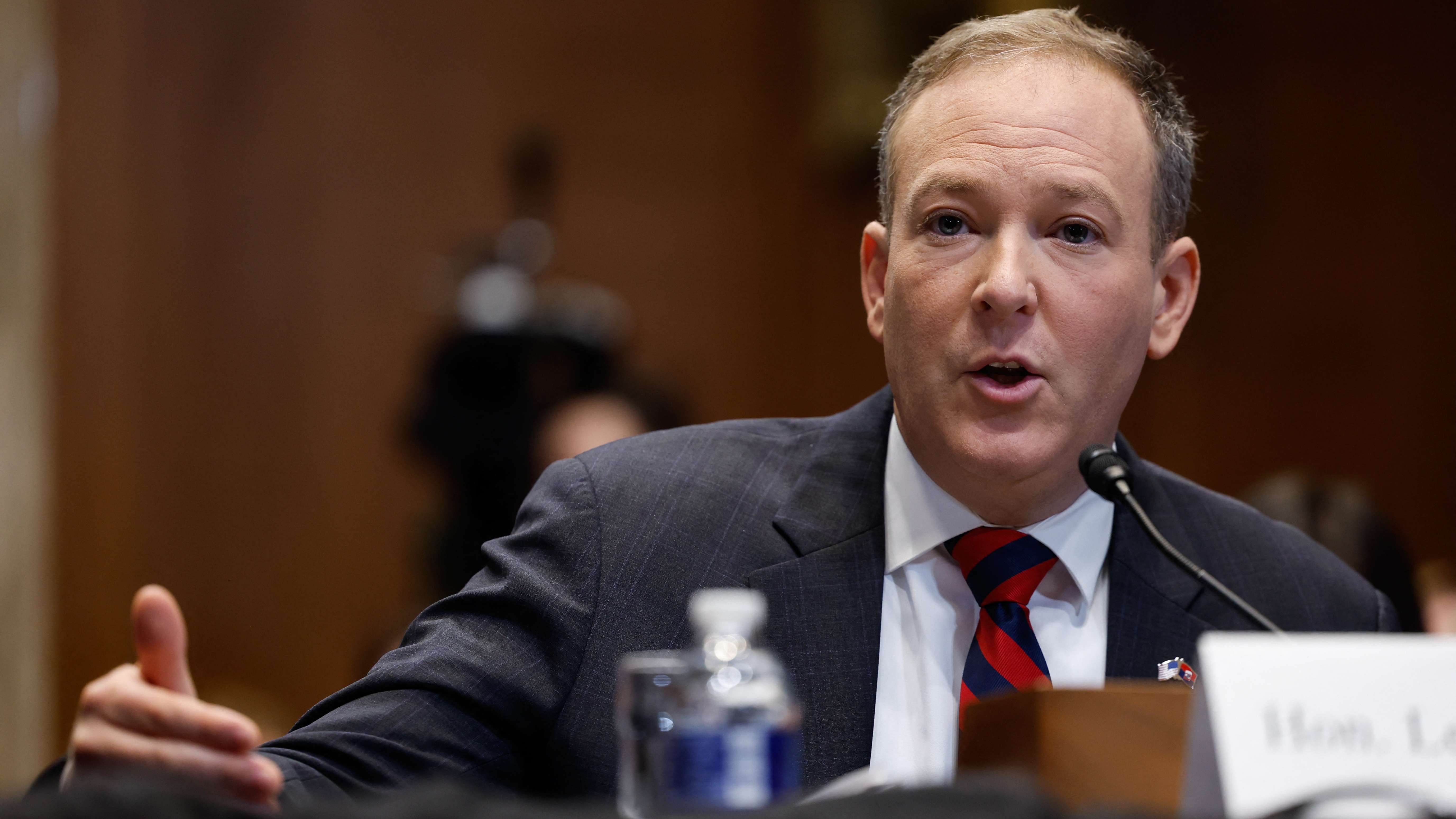 EPA Administrator Lee Zeldin testifying before a Senate Environment and Public Works Committee on his nomination in January.