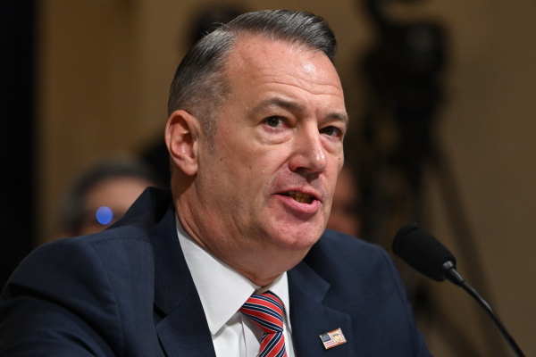 Todd Lyons, then-acting director of US Immigration and Customs Enforcement, testifies during a House Committee on Homeland Security hearing on Feb. 10.