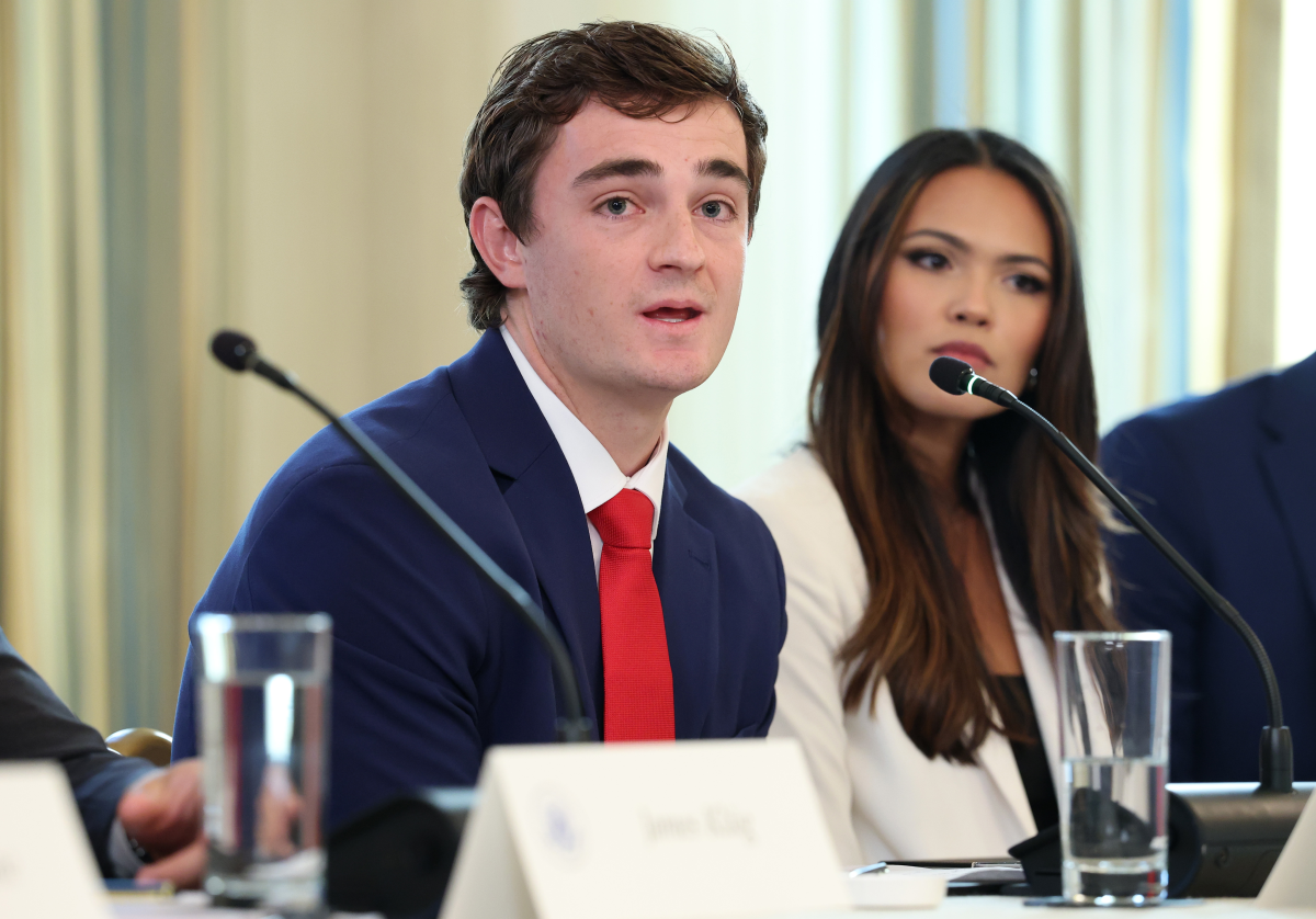 Shirley speaks during a roundtable discussion at the White House in October attended by the president, administration officials and conservative influencers.