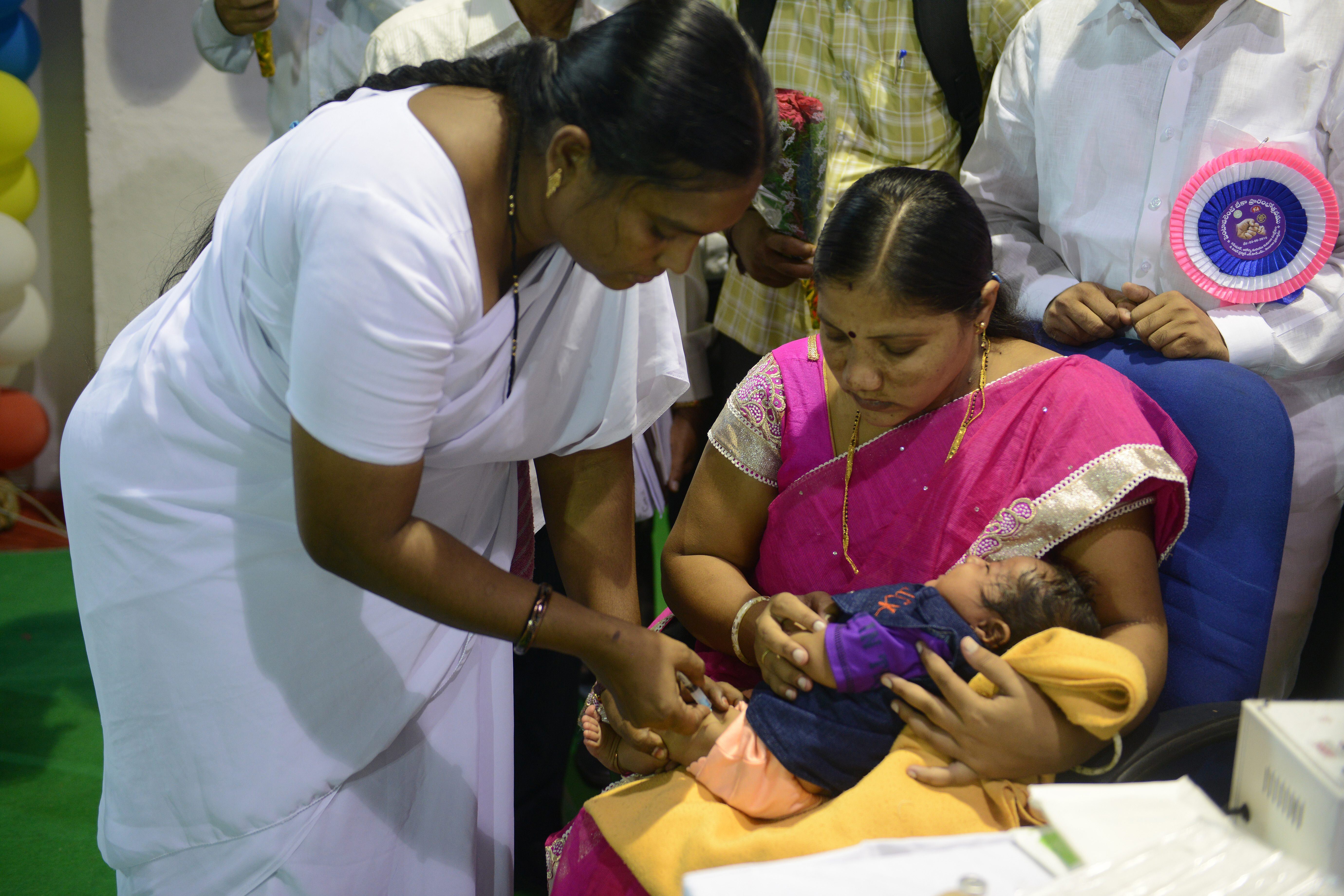 A child receives the DPT vaccine, which protects against diphtheria, tetanus and pertussis, three potentially fatal diseases. A 2017 study assessing this vaccine was cited by RFK Jr. when he announced that the U.S. will halt its funding of Gavi, the Vaccine Alliance, because of concerns about vaccine safety. Vaccine specialists question the validity of the study that he mentioned. (via Getty Images)