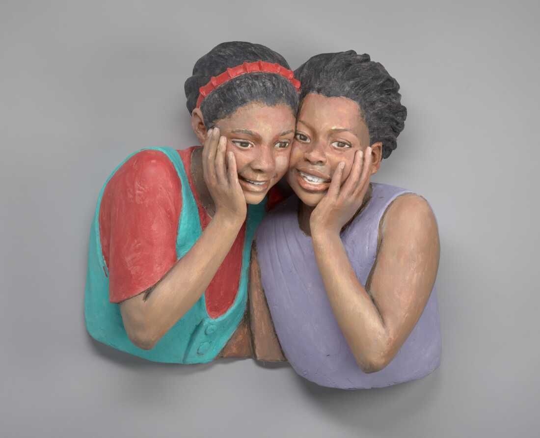 John Ahearn and Rigoberto Torres, Jamese Jefferson and Gloria Bollock, 1992, acrylic on Hydrocal plaster life cast