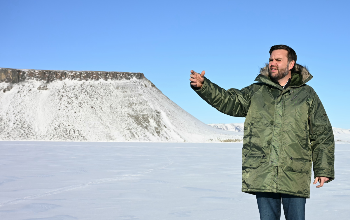 Vice President Vance tours the US military's Pituffik Space Base in Greenland on March 28. The Trump administration has called for the U.S. to take control of Greenland, which is a semiautonomous territory that's part of Denmark, a NATO ally of the U.S.