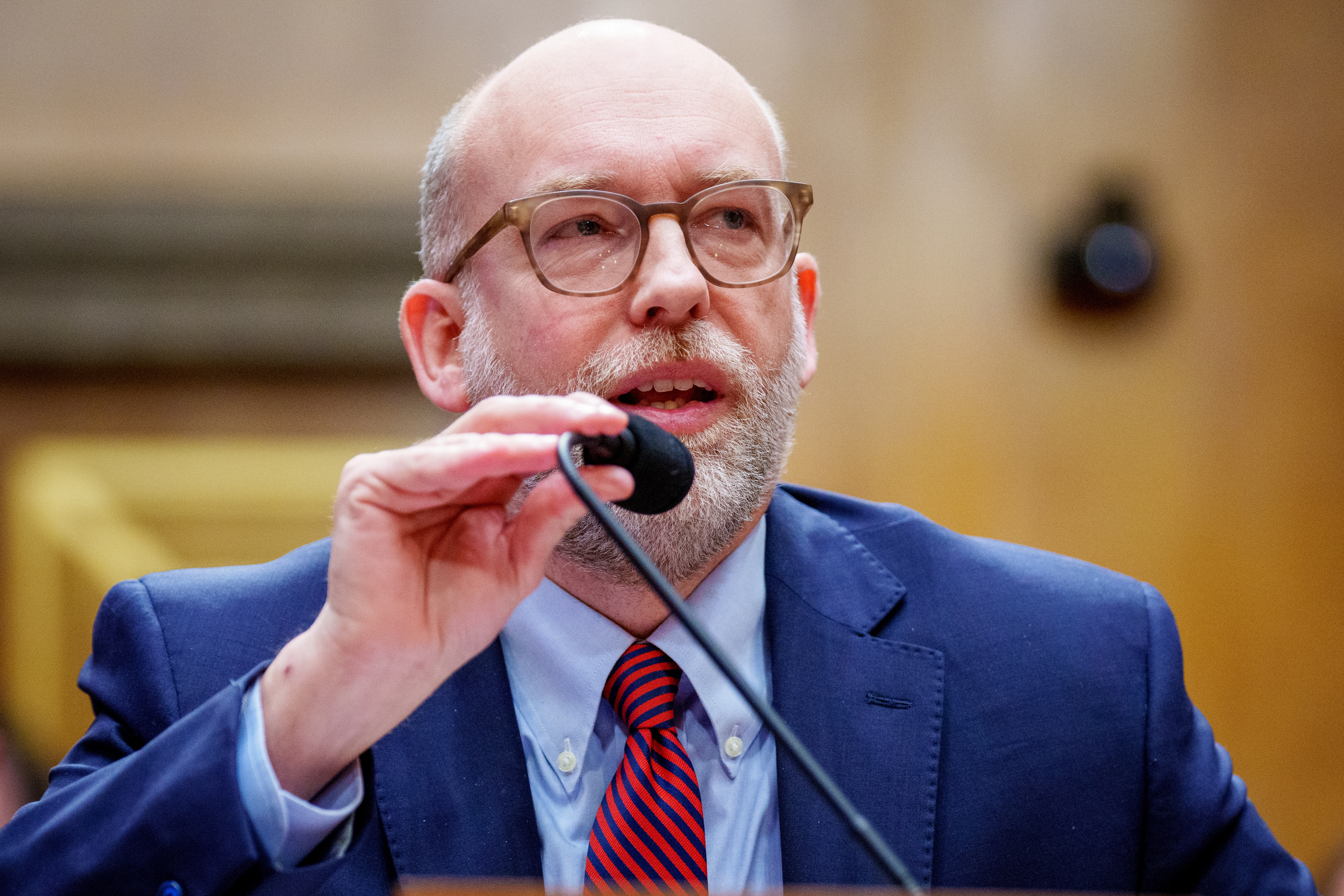 Russell Vought, seen here at a confirmation hearing on Capitol Hill last month, is now in charge at the country