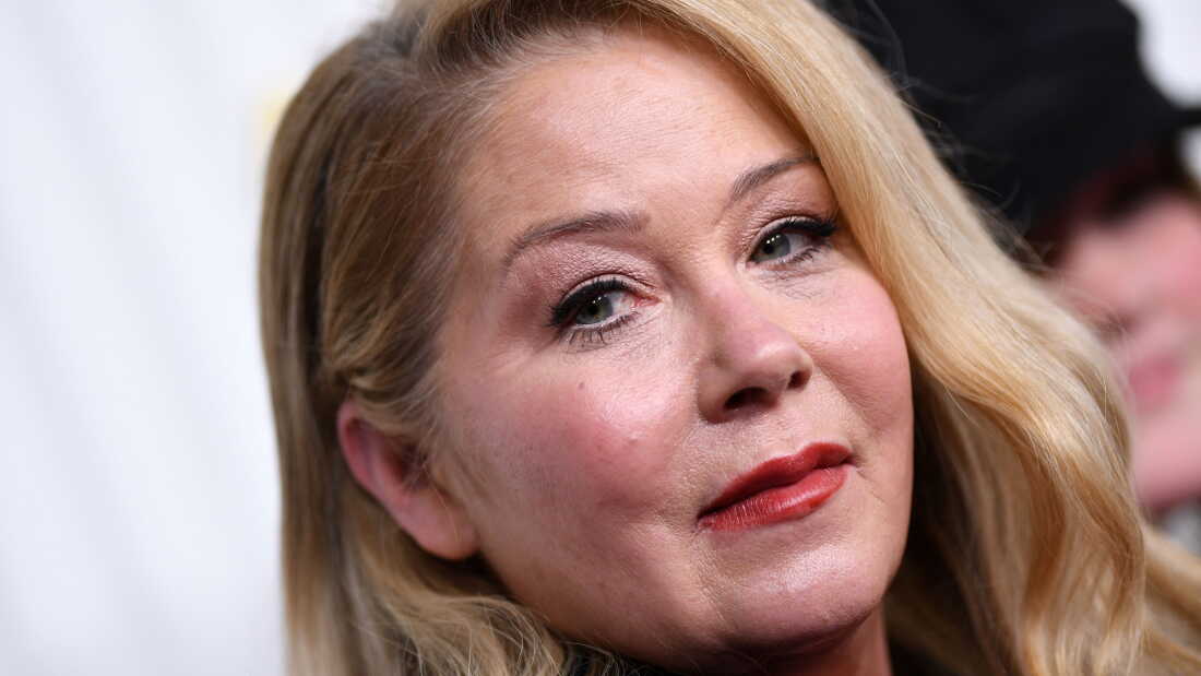Actress Christina Applegate arrives for the 29th Screen Actors Guild Awards at the Fairmont Century Plaza in Century City, Calif., on Feb. 26, 2023.