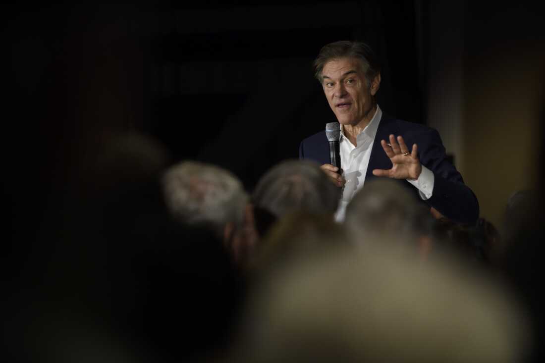Dr. Mehmet Oz seen at a rally during his unsuccessful 2022 campaign for a U.S. Senate seat from Pennsylvania.