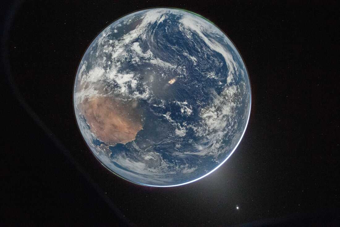 A view of Earth taken by NASA astronaut and Artemis II Commander Reid Wiseman