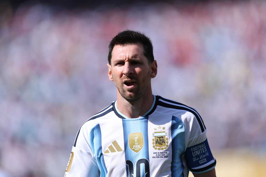 Argentina's Lionel Messi reacts during the World Cup final against Spain. He ended the tournament with 8 goals and 4 assists, finishing in second place for the Golden Boot award for top scorer.