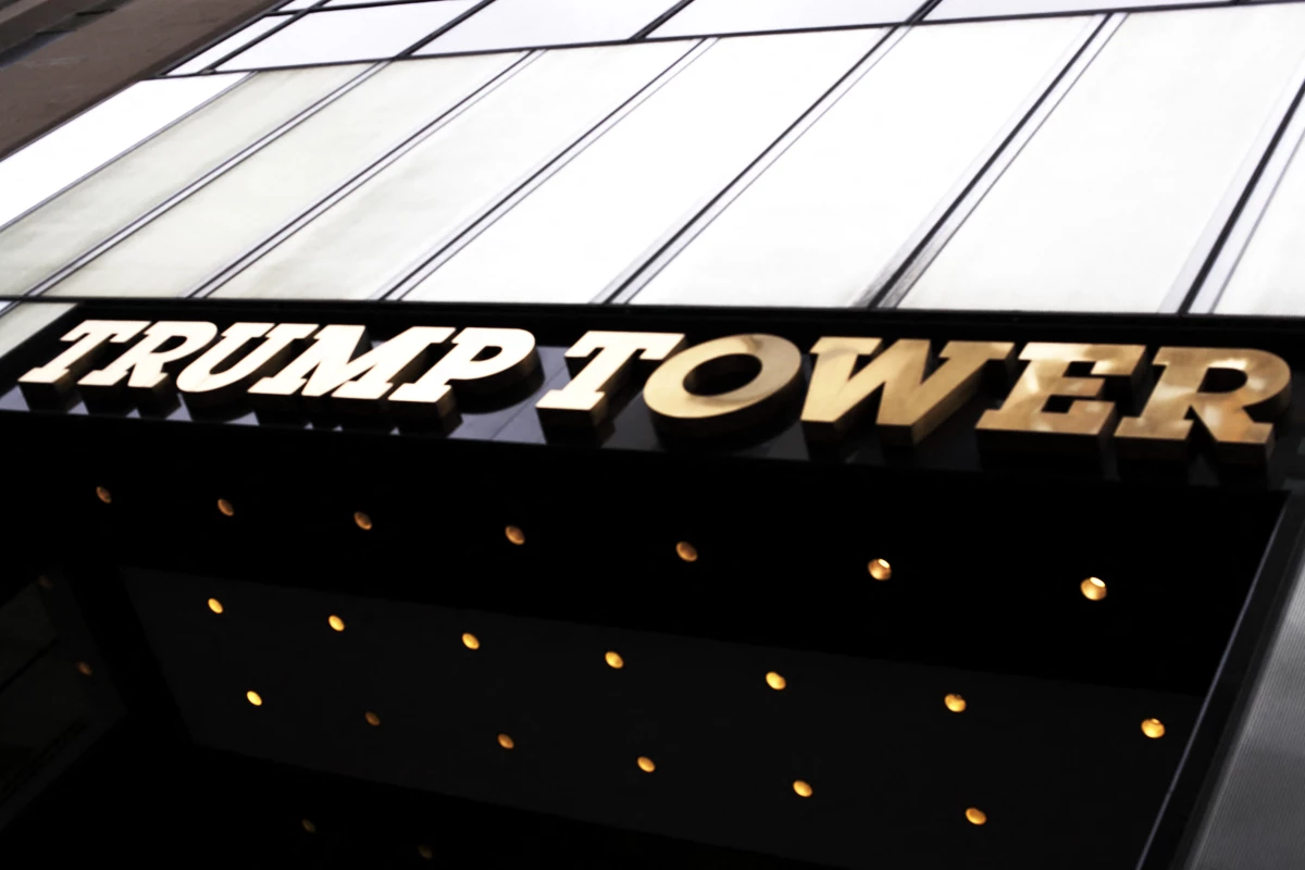 The entrance to the Trump Tower in New York in the USA on April 16.