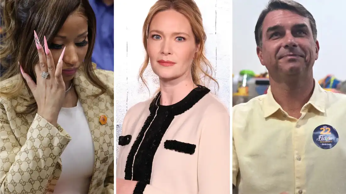 From left: Nicki Minaj, ACOTAR author Sarah J. Maas, Flávio Bolsonaro.