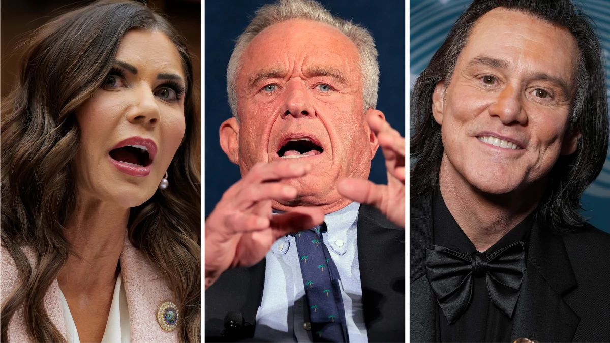 From left: Kristi Noem, RFK Jr. and Jim Carrey — OR IS IT?