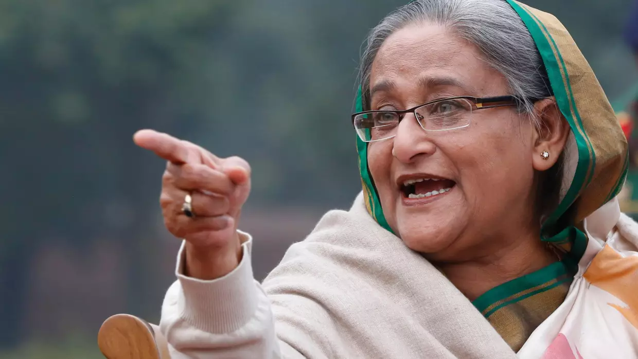 Then-Prime Minister Sheikh Hasina speaks during a press conference in Dhaka, Bangladesh, on Jan. 6, 2014.