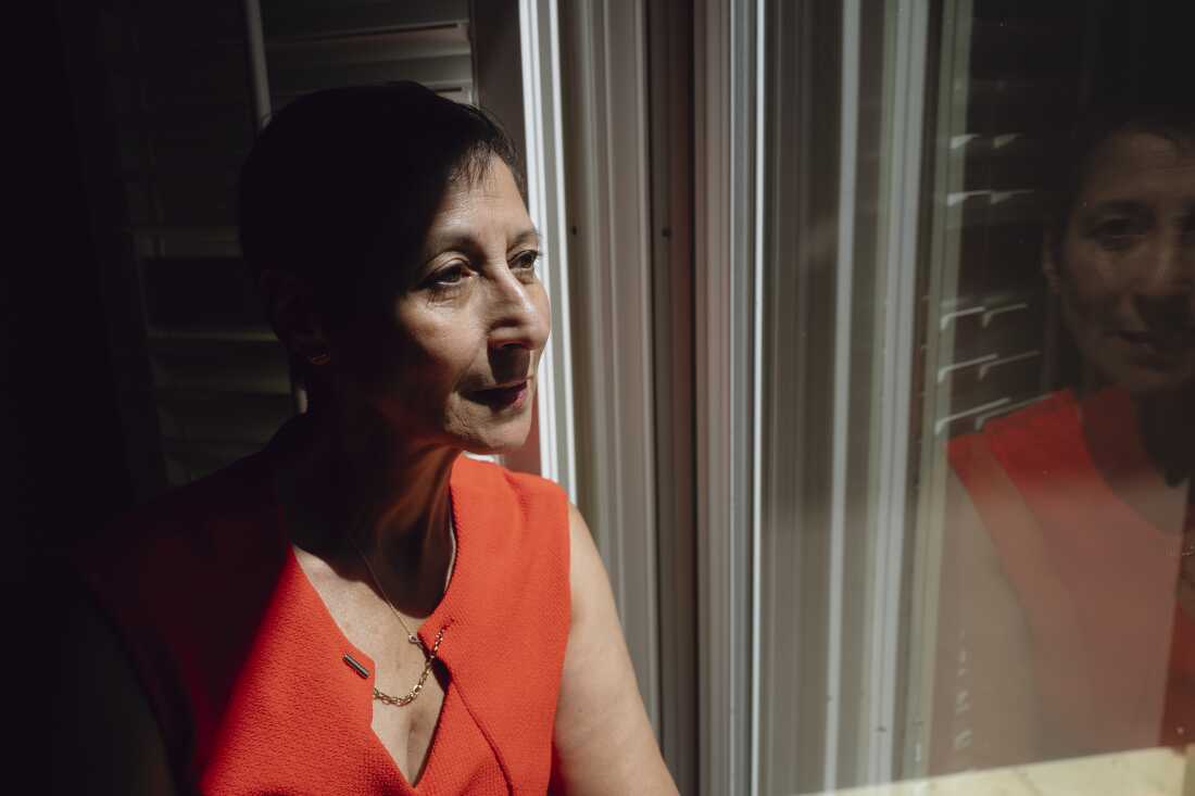 Myra Solano Garcia in Upland, California, 2024. Garcia has been battling Alzheimer's disease and is taking one of the two approved drugs on the market to try to slow its symptoms.
