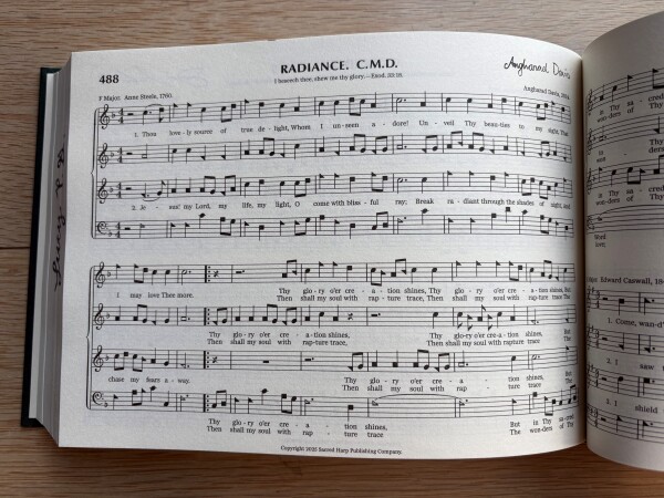 "Radiance," composed by Angharad Davis of Australia, is on page 488 of the new songbook.
