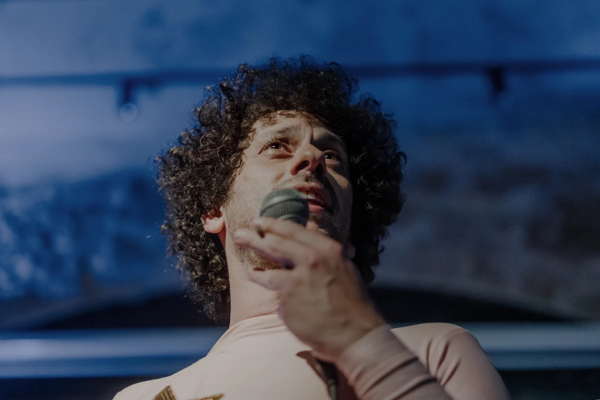 Ariel Bronz performs during 'Who Wants a Ride on a Camel?' at Jaffa Cinema, Tel Aviv–Jaffa, Israel.