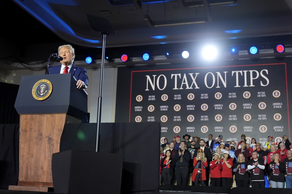 President Trump speaks about the economy during an event at the Circa Resort and Casino in Las Vegas on Jan. 25, 2025. (AP)