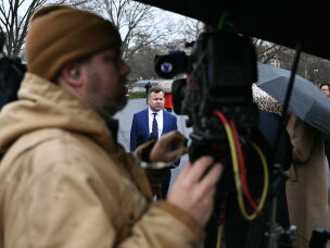 Pulte speaks to reporters outside the West Wing on Jan. 9.