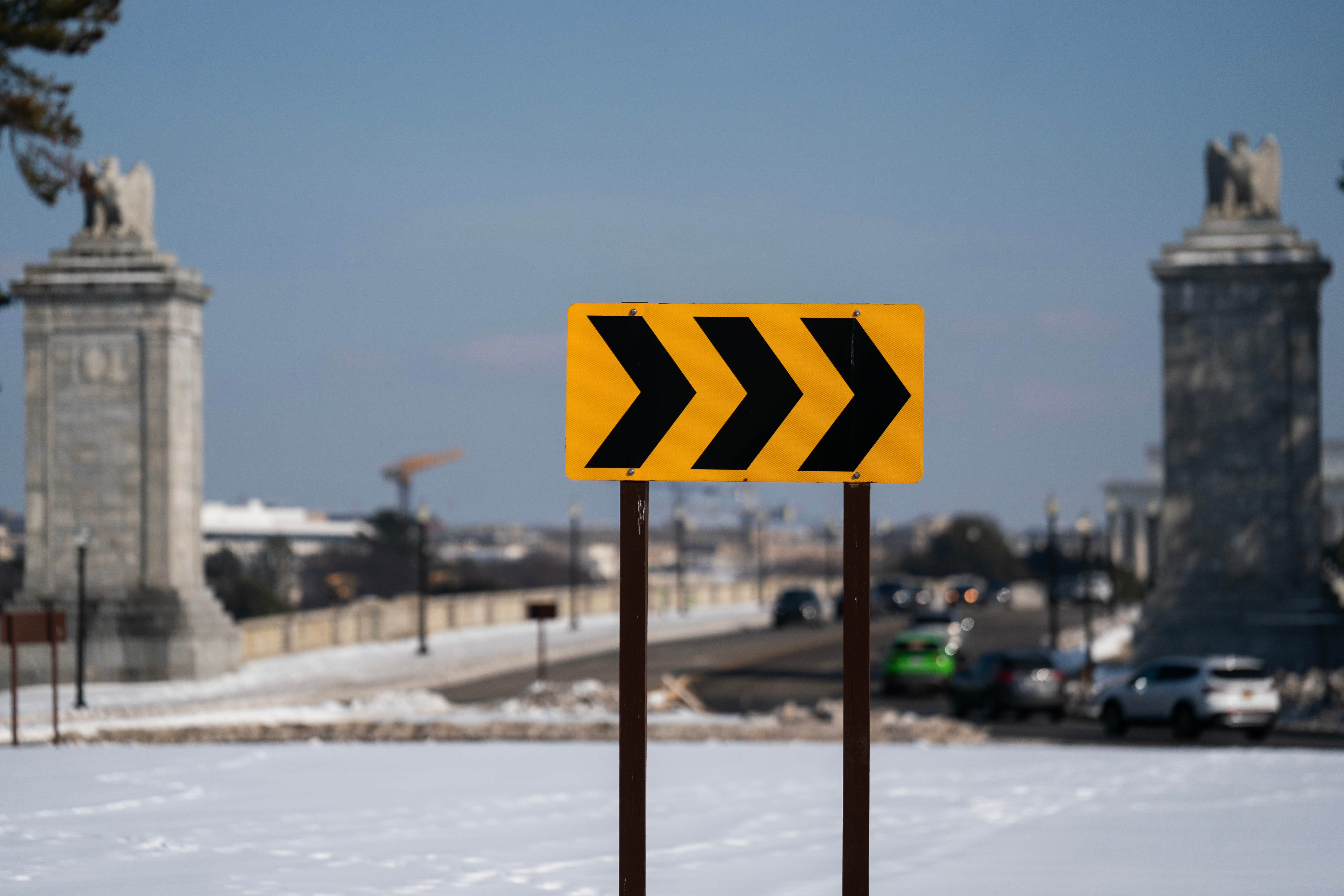 Memorial Circle, the proposed plot of land near Memorial Bridge where the Independence Arch could be built is seen in Washington, Tuesday, Feb. 3, 2026. (AP)