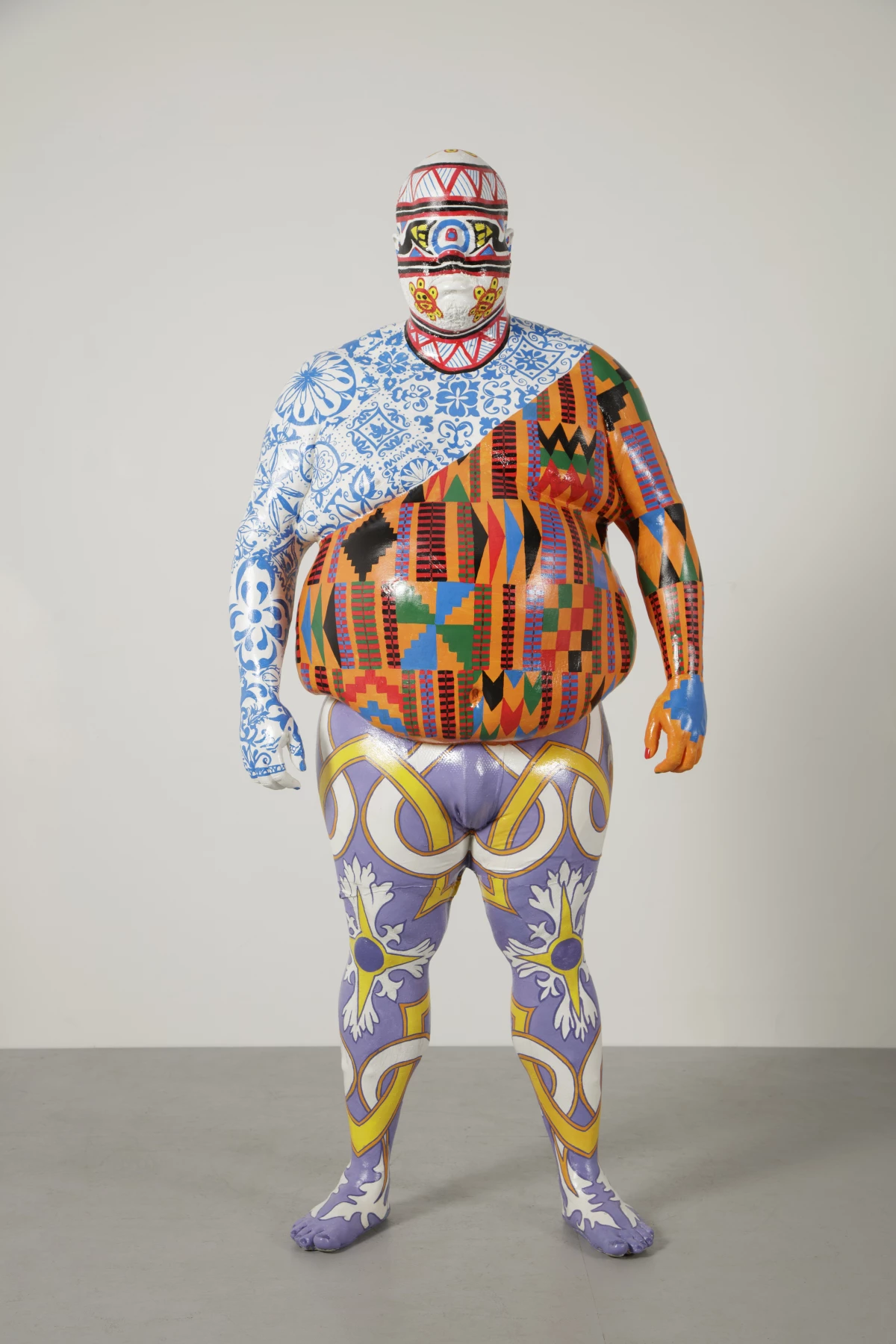 Roberto Lugo, DNA Study Revisited, 2022, urethane resin life cast, foam, wire, and acrylic paint
