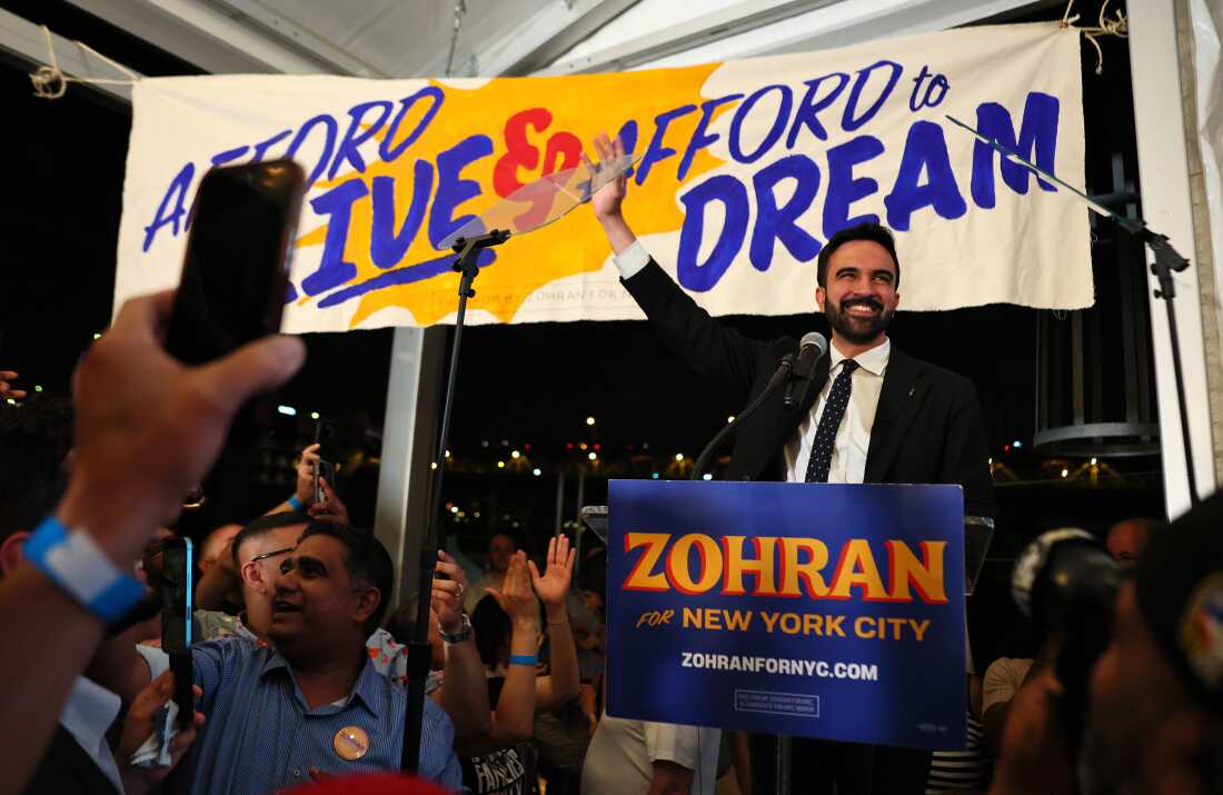 New York mayoral candidate, State Rep. Zohran Mamdani greets supporters during an election night gathering in the Long Island City neighborhood in Queens on June 24.
