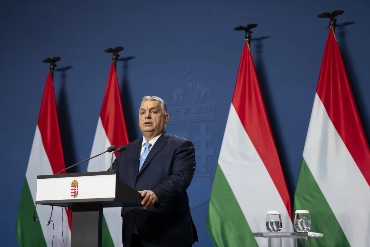 Hungarian Prime Minister Viktor Orbán speaks during his annual international press conference in Budapest, Hungary, Saturday, Dec. 21, 2024.