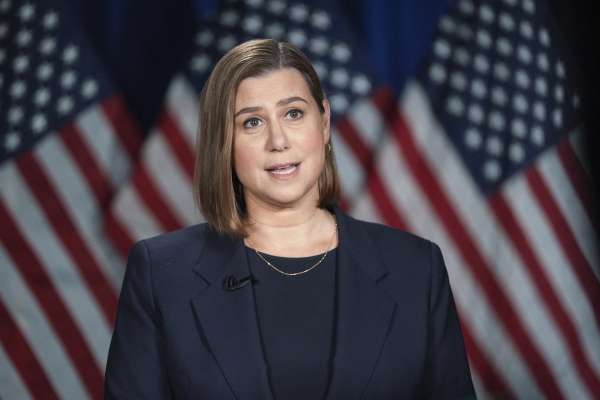 Democratic Michigan U.S. Sen. Elissa Slotkin rehearses the Democratic response to Trump's address.