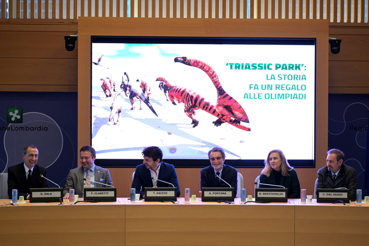Italian officials held a press conference on Tuesday to announce the discovery of thousands of dinosaur tracks in Stelvio National Park.