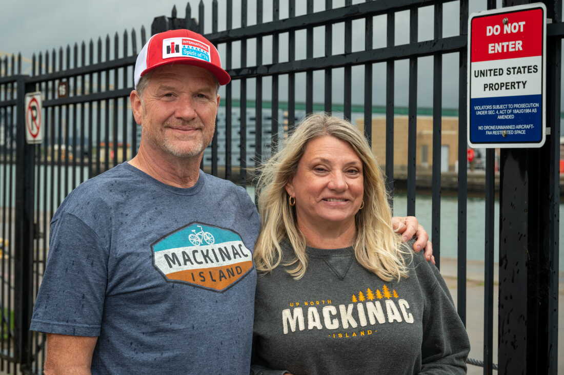 Todd and Debbie Campbell of Knoxville, Tenn., visit the Soo Locks in Sault Ste. Marie, Mich.