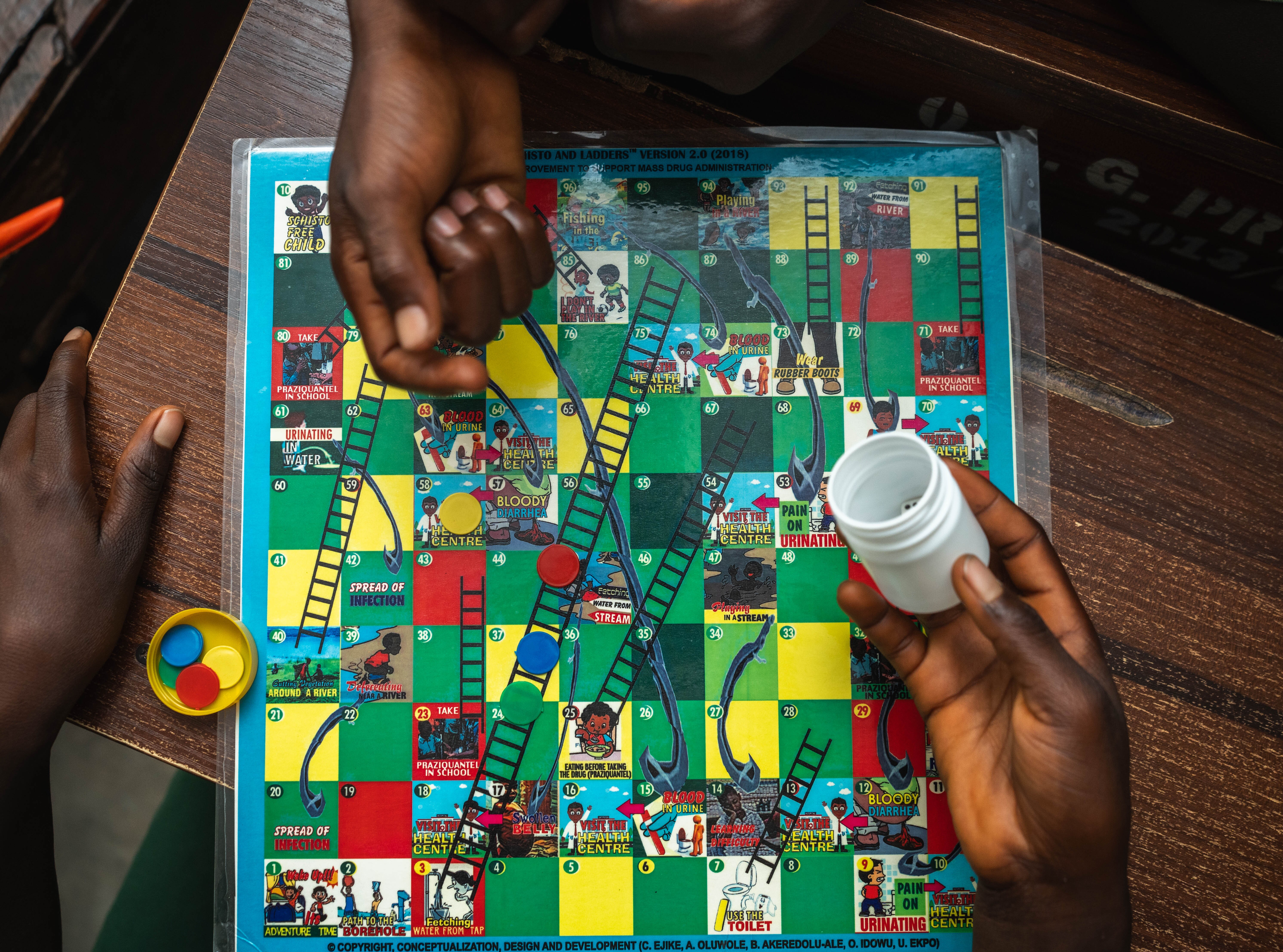 Move over Chutes & Ladders: Schisto & Ladders has educational value plus worms