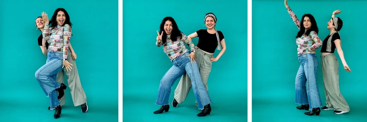 Life Kit staff Malaka Gharib and Marielle Segarra tried to embody the words 'playful' and 'fun' for their photo shoot.